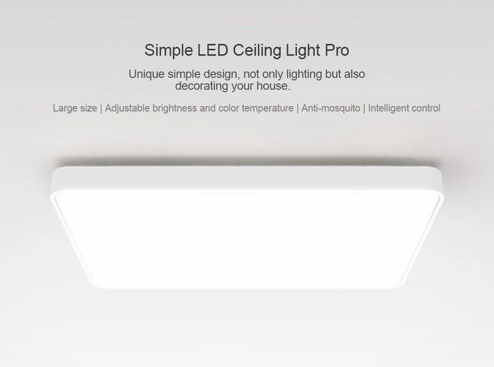 Yeelight, простой светодиодный потолочный светильник Pro для гостиной, пылезащитный Wi-Fi голосовой Mijia Mi Home App, умный потолочный светильник Ra95