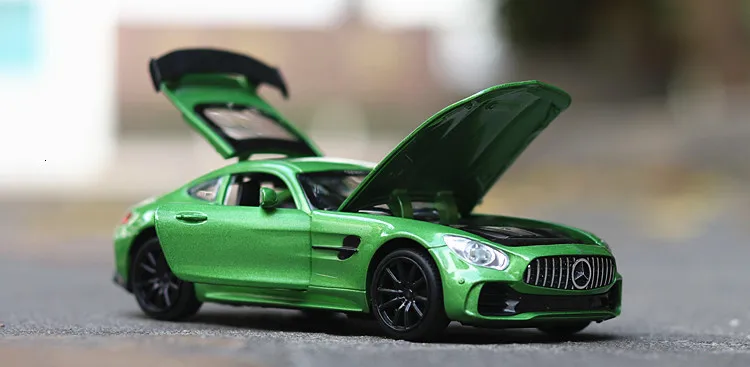 Модель спортивного автомобиля из 1/32 сплава Mercedes-Benz AMG GTR, вытяжной звук и светильник, литье под давлением, игрушечный автомобиль, подарок ребенку на день рождения