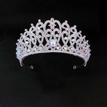 

Royal Princess Diadem Bling Crystal Tiaras and Crowns Rhinestone Headbands for Women Bride Bridal Wedding Hair Jewelry FORSEVEN