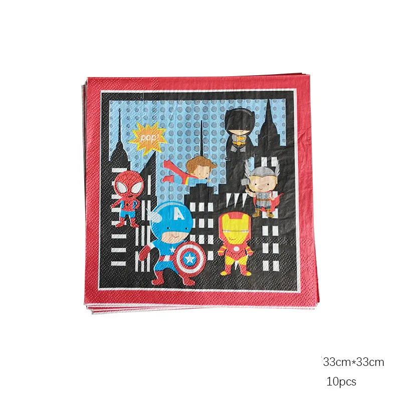 The Avengers Birthday Party Decorations Superhero Batman Party Supplies Tableware Set Plates Balloons Kids Toys for Baby Shower