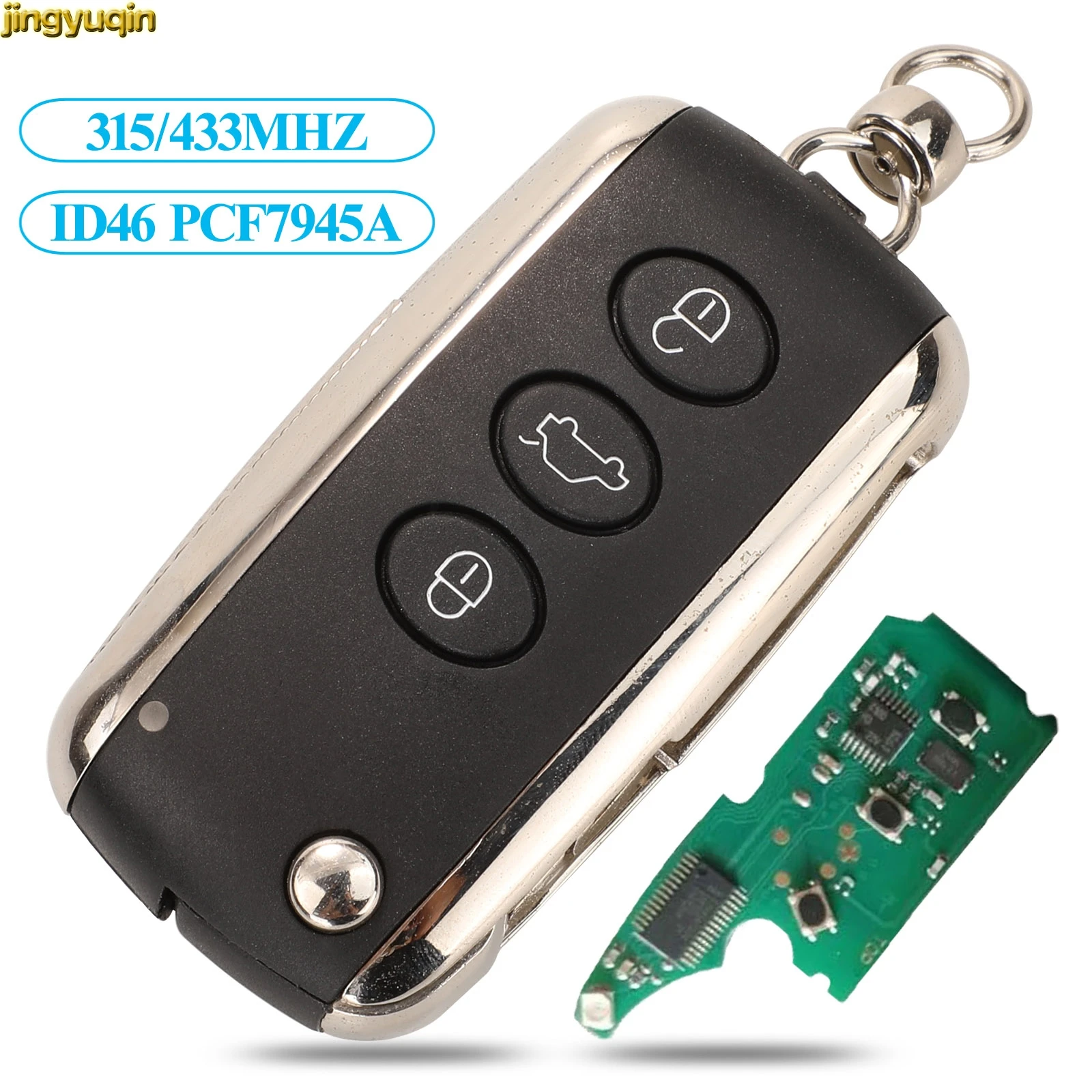Jingyuqin дистанционный Автомобильный ключ 315/433 МГц PCF7945A HITAG2 ID46 чип для Bentley