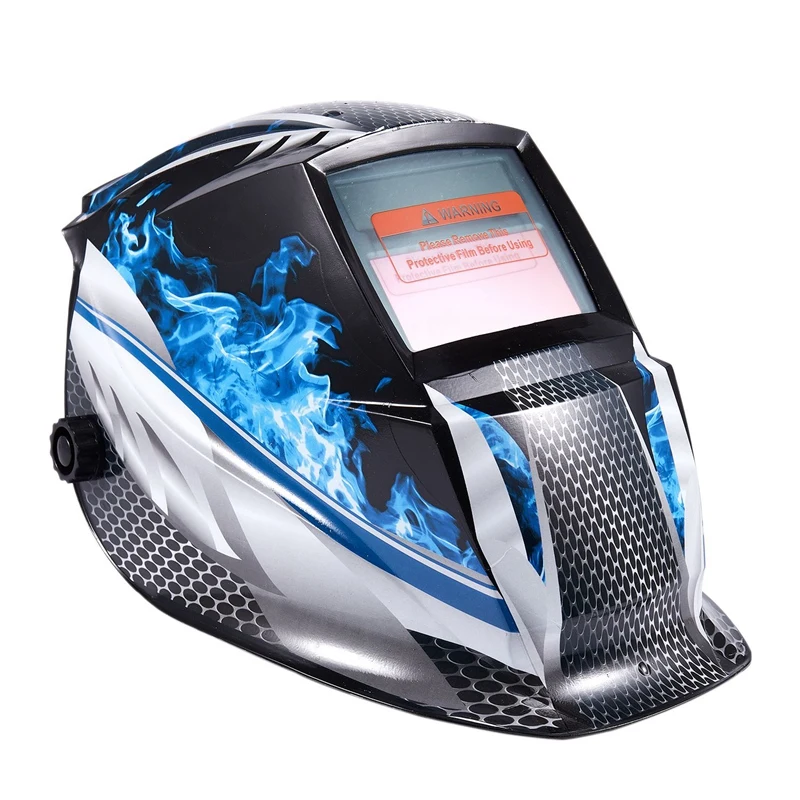 

Welding Helmet Mask Solar Auto Darkening,Adjustable Shade Range DIN 9-13/Rest DIN 4,Welder Protective Gear ARC MIG TIG (Blue Rac