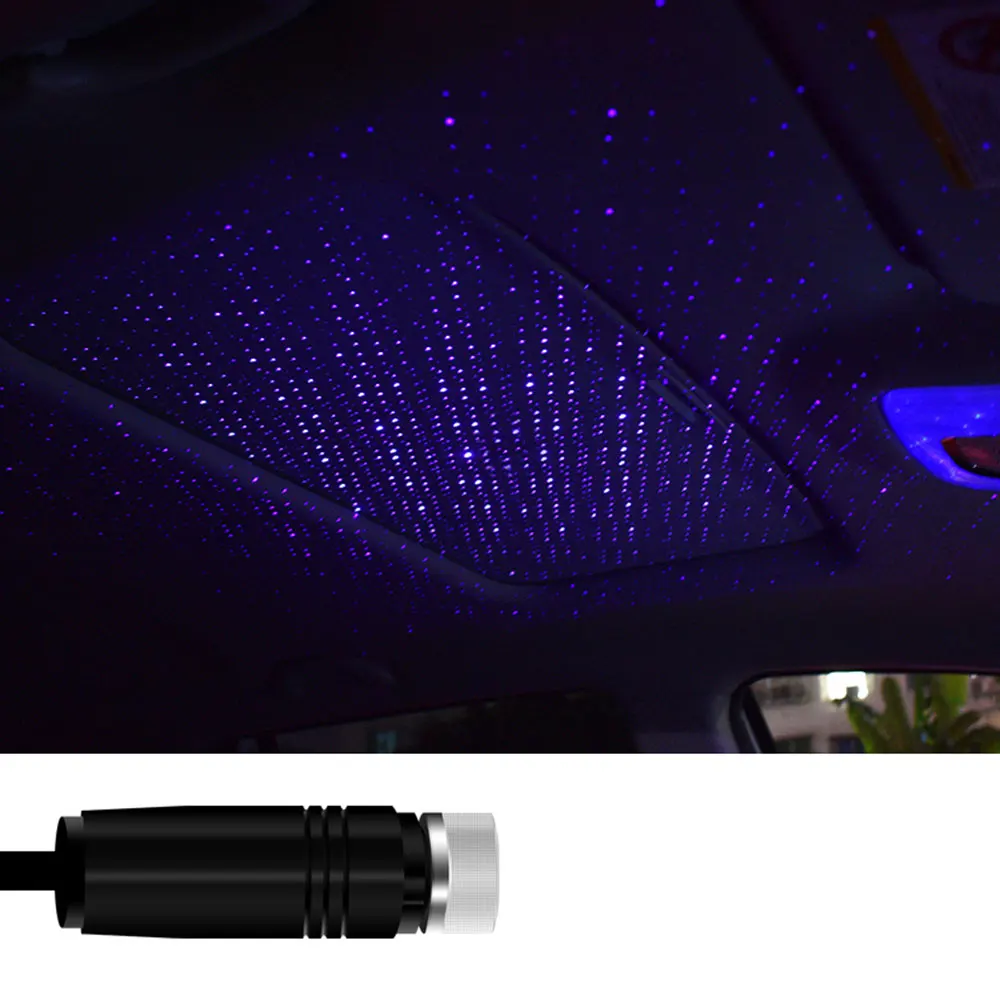 Светодиодный светильник на крыше автомобиля, ночник, проектор, USB декоративная лампа, регулируемый светильник, несколько эффектов, атмосферная лампа - Испускаемый цвет: Violet blue