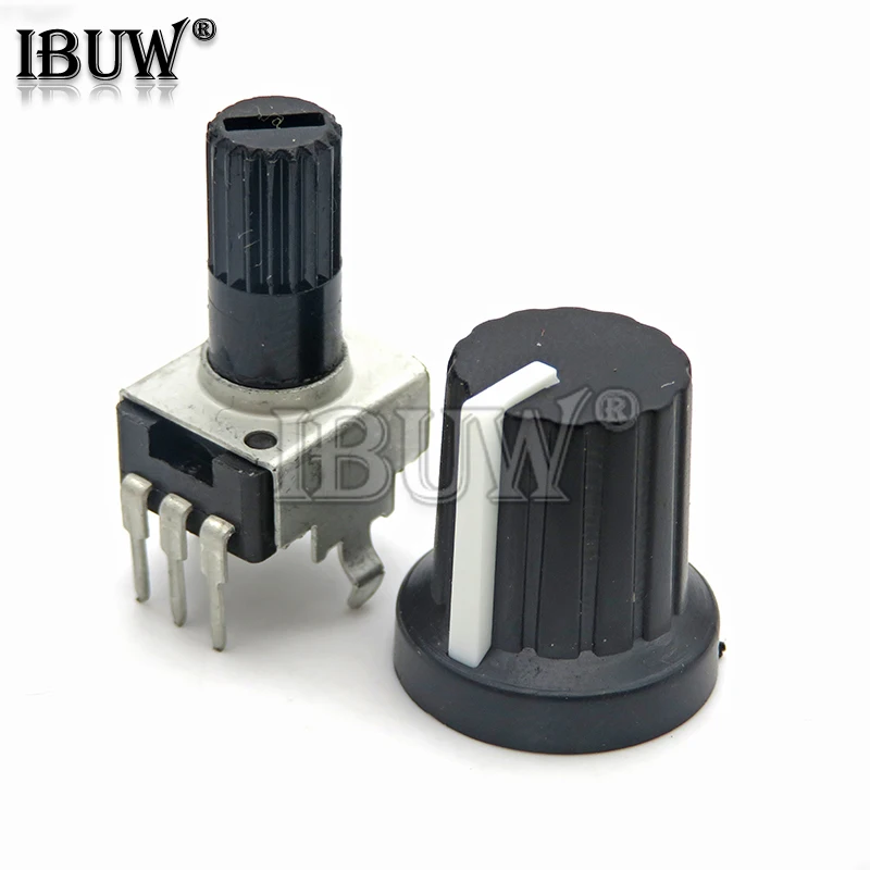 RV09 Vertical Adjustable Resistor 3pin Seal Potentiometer 1K ~ 500K Ohm 5 Pairs = 10PCS For Arduino with knob Yellow cap