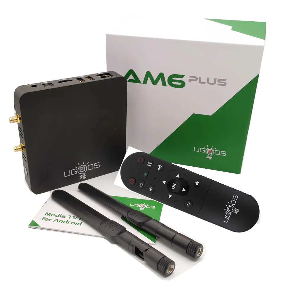 UGOOS AM6 Plus Amlogic Smart Android 9 0 ТВ приставка DDR4 4 ГБ ОЗУ 32 Гб ПЗУ 2 4G 5G WiFi 1000 м LAN Bluetooth 4K HD
