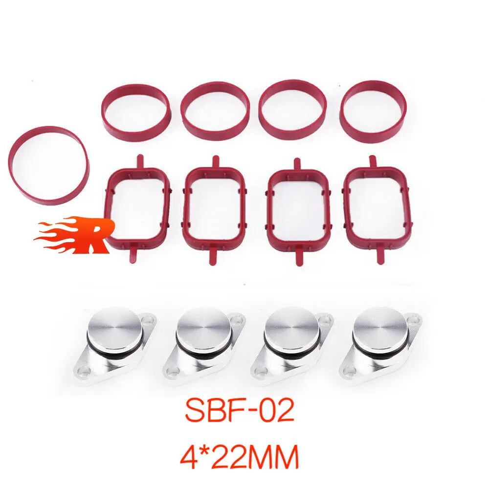 Set of 4/6 x 22/33mm design by aluminum For BMW M57 Swirl Flap Blanking Plates seal with intake manifold gasket 6 cylinder