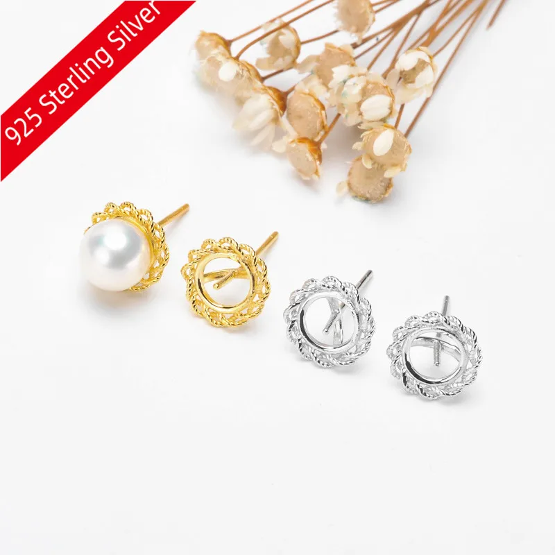 

2019 New Fashion Pearl Earrings Parts, Stud Earrings with Earrings Stoppers/Back/Cup Findings Accessory, 925 Silver Metal