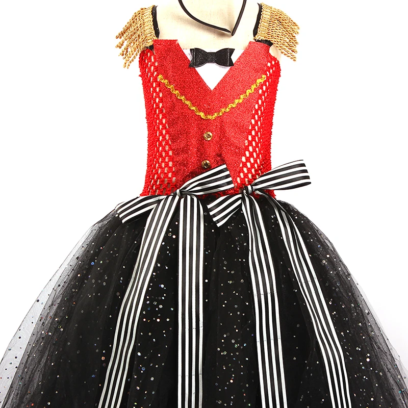 Full Length Sparkly Ringmaster Inspired Girls Tutu Dress Kids Birthday Party Pageant Halloween Costume Girl Circus Fancy Dress (16)