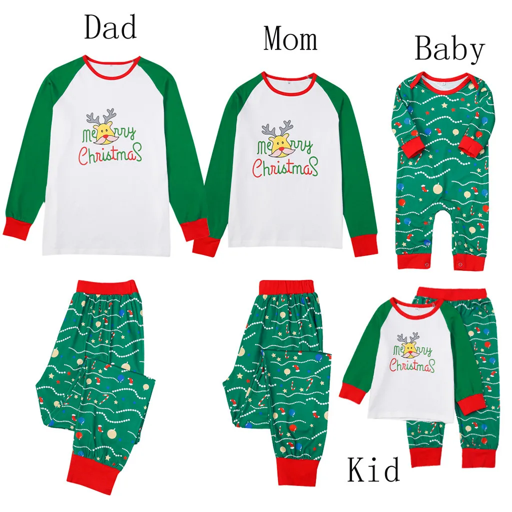 Рождественские комплекты комбинезонов в полоску с надписью для малышей; Рождественская одежда для мамы, папы и меня; Осенняя модная одежда с длинными рукавами для всей семьи; пижамы