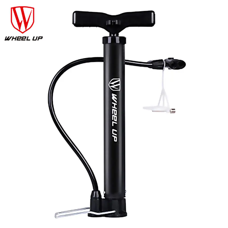 Колесный портативный мини-велосипедный насос высокого давления 120PSI велосипедный ручной насос стальные велосипедные аксессуары цилиндр баскетбольный насос - Цвет: Черный