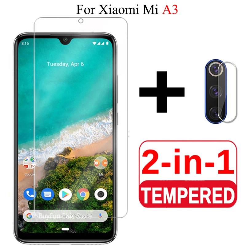 2 in 1 Glass for Xiaomi Mi A3 Protective Glass for Mi A3 Camera Lens Film Screen Protector xiomi MiA3 xiaomiA3 Tempered Glas afbeelding