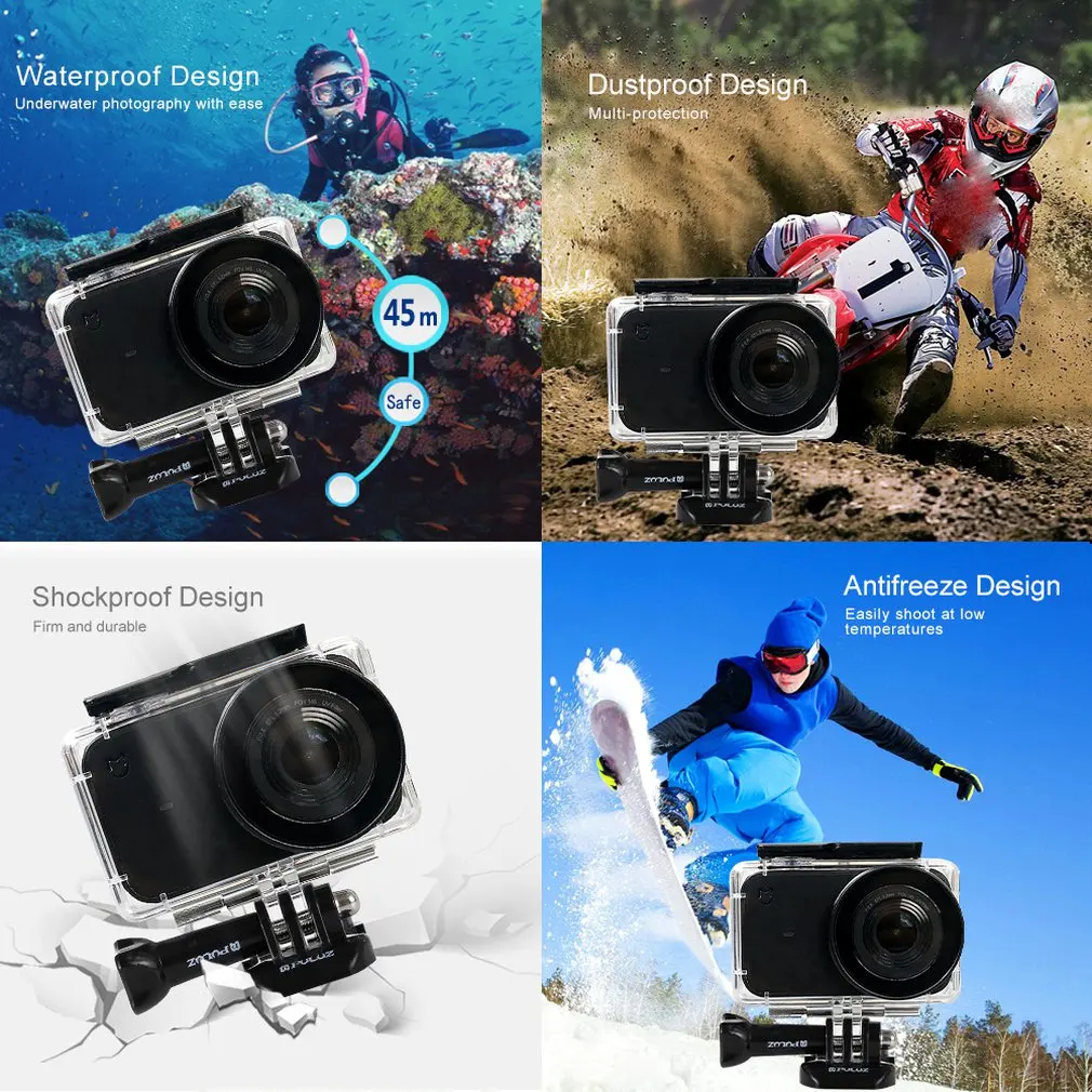PULUZ водонепроницаемый чехол для Xiaomi Mijia маленький экшн-камера Sports акриловый плексиглас водонепроницаемый корпус 5 метров водонепроницаемый Pu403