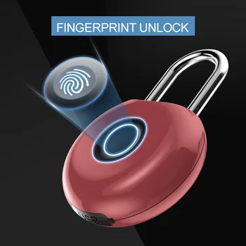 

Touch Gym Locker Portable Fingerprint Padlock Anti Theft Micro USB Travel Luggage Suitcase Office Smart Keyless Waterproof IP65