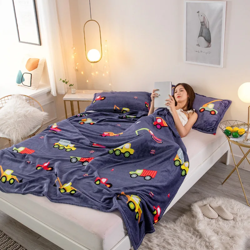 LREA дешевые Мультяшные автомобили Флисовое одеяло постельные принадлежности детские обложки на кровать пледы Покрывало одеяло для дивана