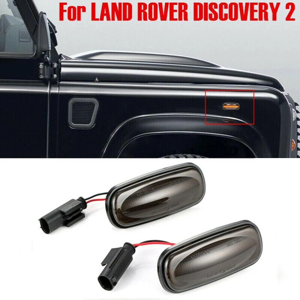

2pcs 8V-30V car Side Marker LED Water Flow Turn Signal Light Lamp set For Land Rover Discovery 1999-2004 Freelander 2002-2005