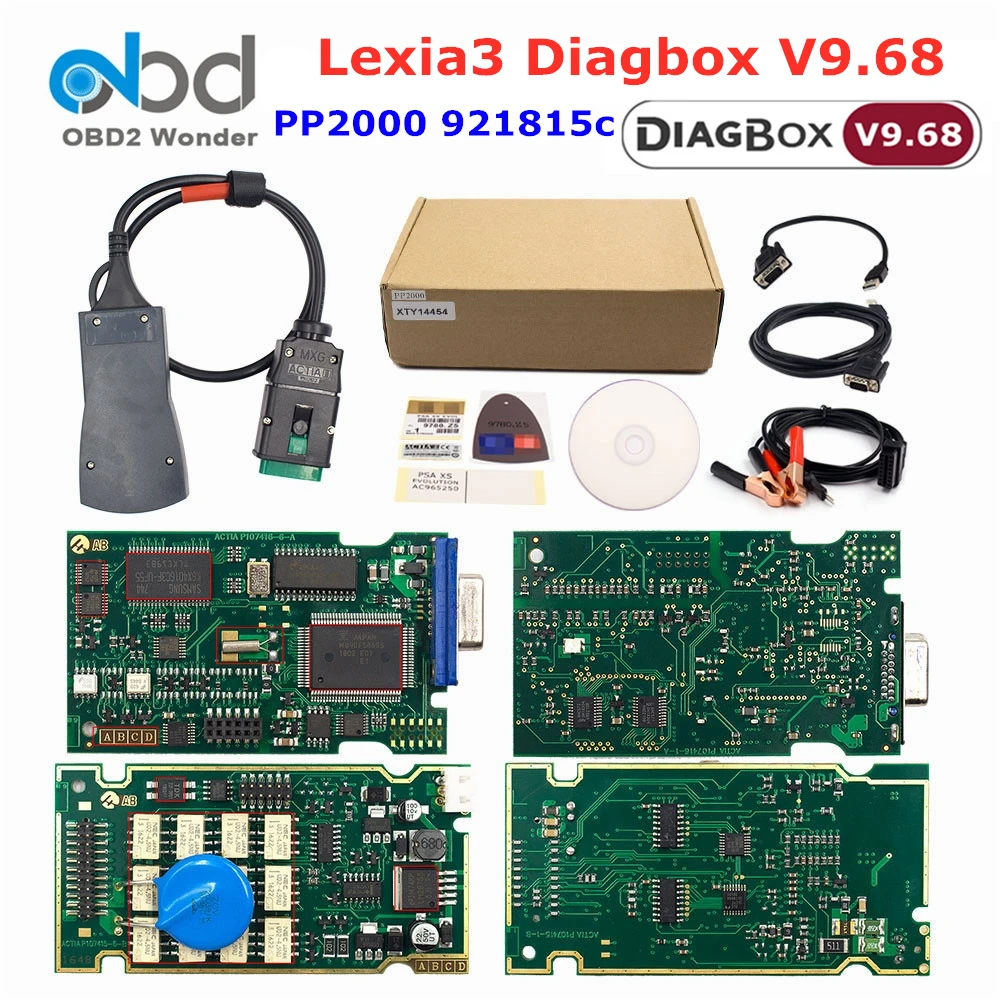 Автомобильный диагностический сканер Lexia3 PP2000 Diagbox V7.83 V9.68 для Peugeot/Citroen Lexia 3 921815C OBD2
