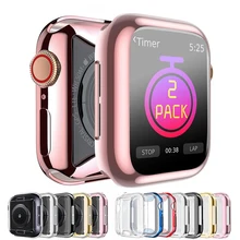 Capa para apple assistir caso série 6 5 4 3 se suave tela clara tpu protetor pára-choques iwatch caso 44mm 42mm 40mm 38mm acessórios