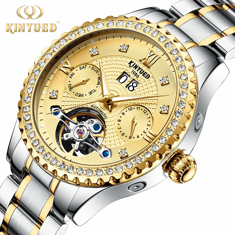 

KINYUED Automatic Luminous Waterproof Men's Mechanical Watch, Calendar, Week Display Function, Factory Wholesale Automatic
