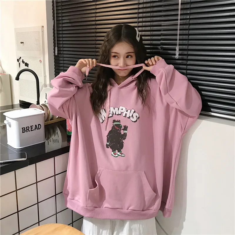 Harajuku одежда женские осенние толстовки корейский Ulzzang Bf длинный рукав тонкая толстовка с капюшоном женские Свободные пиджаки