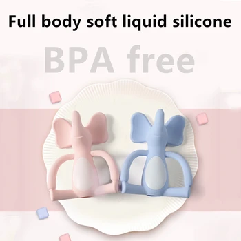 

New Zachte Siliconen Cartoon elephant Peuter Molaren Pijnbestrijding Tool Kids Bijtring Educatief Speelgoed Baby Shower Gift