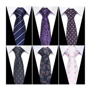 

4 pcs one lot New Fashion Plaid Neckties Corbatas Gravata Jacquard Woven gray Tie Business Wedding Stripe Neck Tie For Me