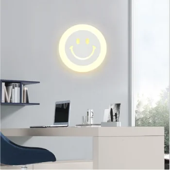 

Led bedroom light Simple creative ultra-thin smiley wall light children's room hotel living room aisle wall lamp WF1021