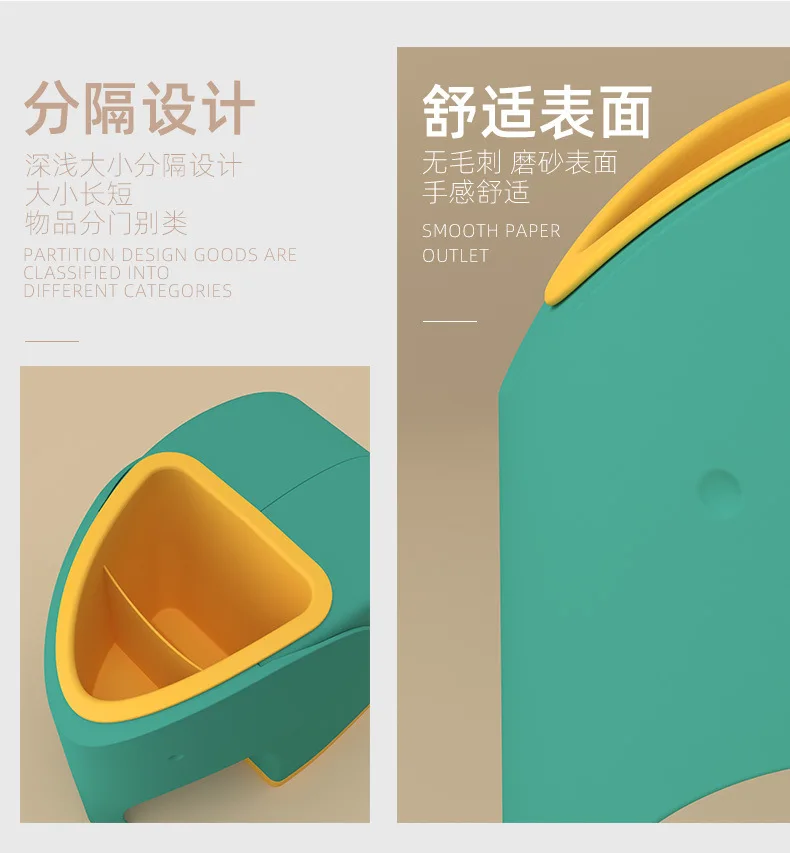 Creative Desk Elephant Tissue Paper Box Cover With Pen Holder Remote Controller Mobile Phone Storage Organizer Home Office