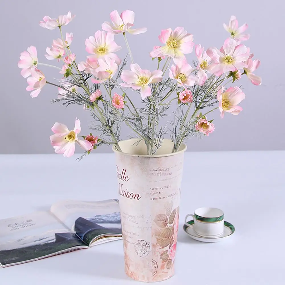 

Hot 1Pc Artificial Coreopsis Flower Cloth Plastic Home Party Fake Cosmos Table Centerpiece Faux Coreopsis Realistic Bright Decor