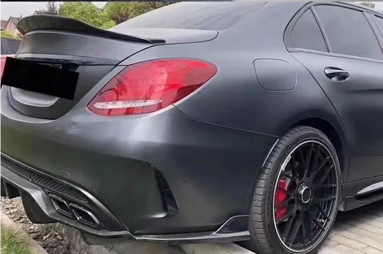 Углеродное волокно заднего бампера для губ разветвители фартуки для Mercedes Benz C class W205 C205 C63- стайлинга автомобилей