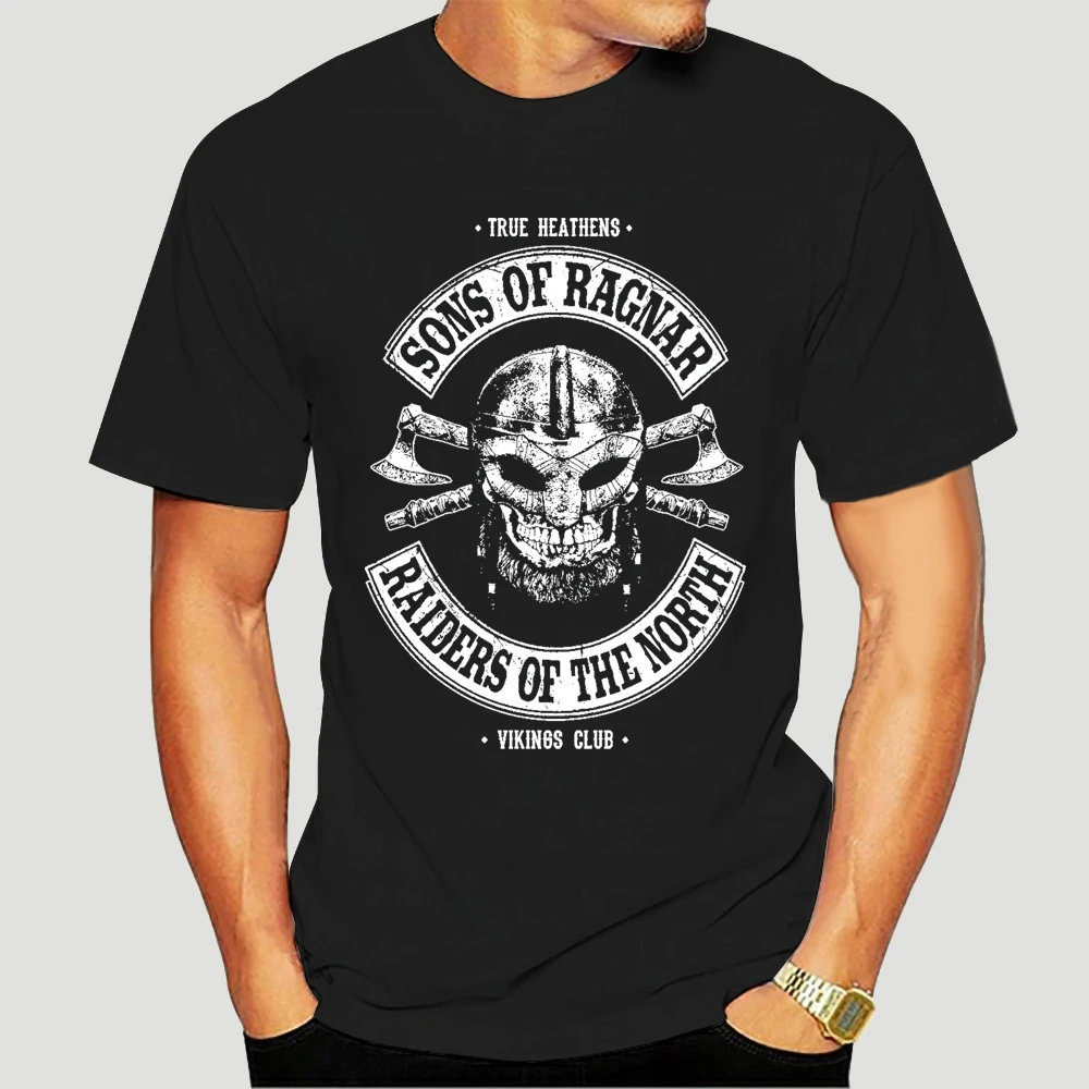 Viking Skull Shield-Para Hombre Divertido Camiseta Ragnar TV show programa cráneo Hacha