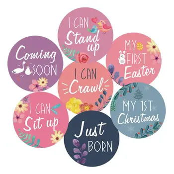 

12Pcs Set Baby Monthly Stickers Newborn Pregnant Monthly Milestone Photo Sticke U50F
