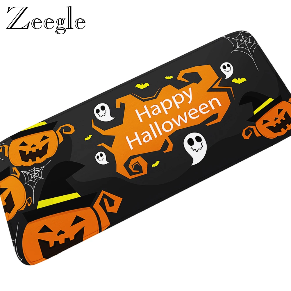 Halloween Carpet Kitchen Long Rug Non-slip Bathroom Doormat Shower Mat Absorbent Hallway Carpet Kids Room Rug Bedside Carpet Mat