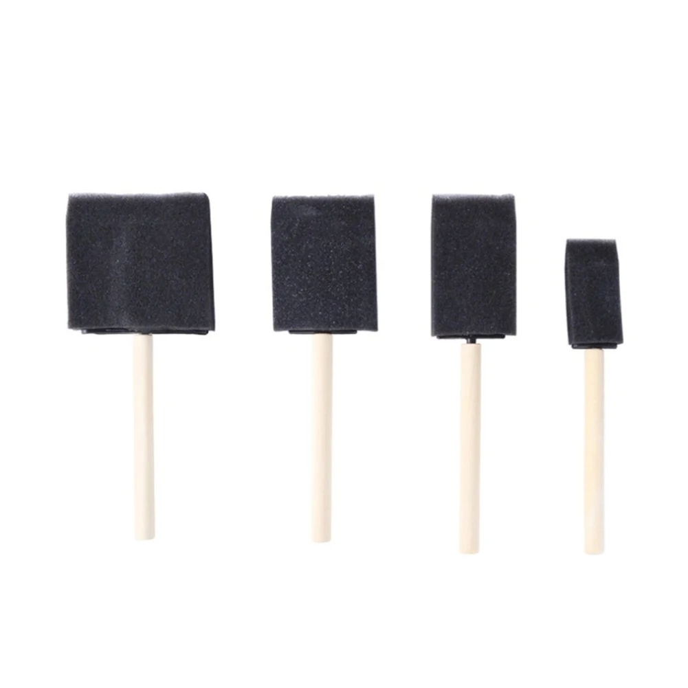 4pcs Wooden Handle Art Supplies Drawing DIY Toy School Children Kids Gift Craft Paint Brush Set Foam Sponge Graffiti Tool | Канцтовары