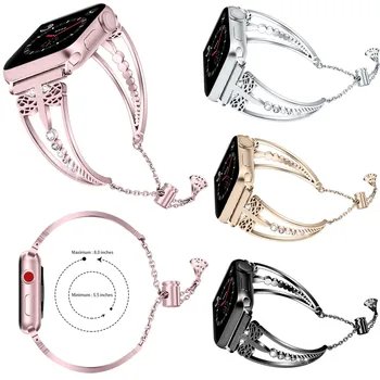 

Watch Band For Apple Watch Series 4 3 2 1 Band Adjustable Watch Strap For iWatch 38mm 42mm 40mm 44mm Crystal Dragonfly Bracelet