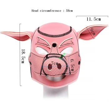 Pink Piggy Headgear Bdsm Bondage Pig Mask Hood Slave Cosplay Fetish SM Adult Game Erotic Sex Toys For Couples Restraint Sex Shop 2