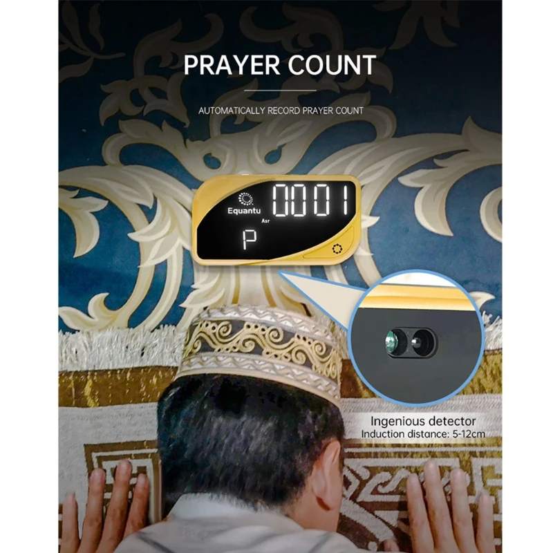 Digital Automatic Azan Adhan Clock Islamic Muslim Prayer LCD Table Alarm Clock Desktop Table
