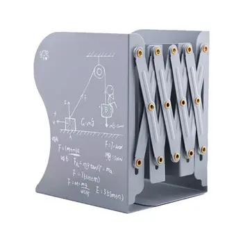 

Metal Retractable Bookends Support Stand Holder Shelf Adjustable Bookrack Office D08B