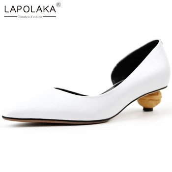 

Lapolaka Hot Design 2020 Genuine Cow Leather Strange Style Shoes Woman Pumps Female Pointed Toe Slip-On Office Pumps Women