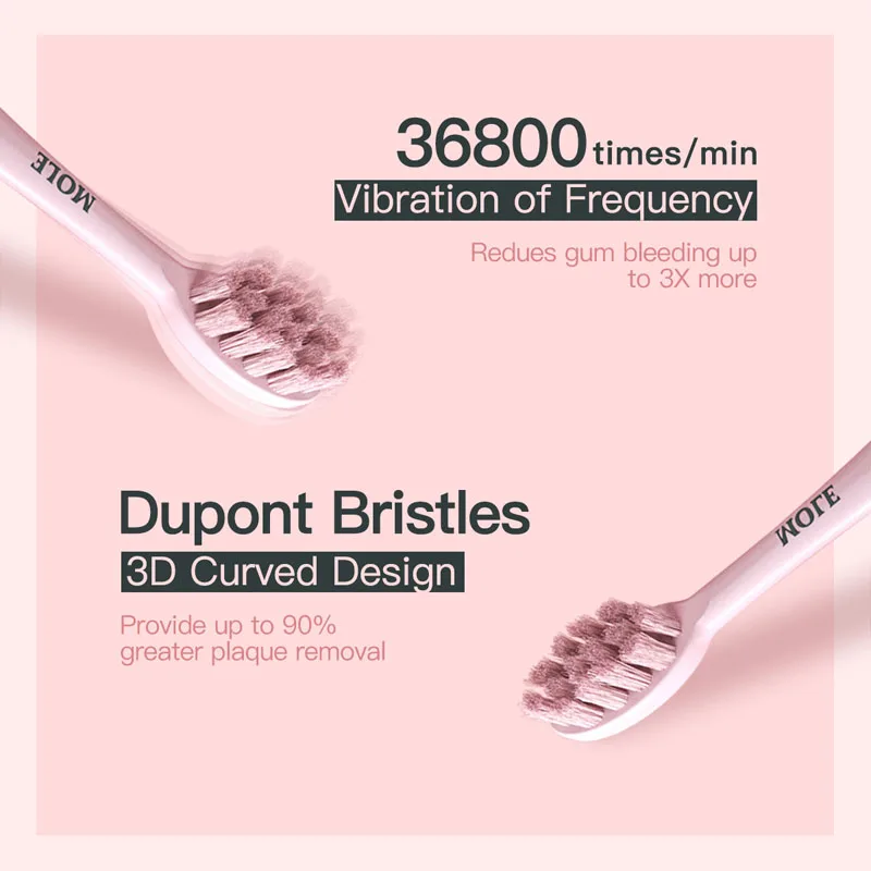 Electric Toothbrush Young Couple Pink&Green Rechargeable 5 Mode Timer Toothbrush IPX7 Waterproof Automatic Ultrasonic Brush Electric Toothbrush Young Couple Pink&Green Rechargeable 5 Mode Timer Toothbrush IPX7 Waterproof Automatic Ultrasonic Brush