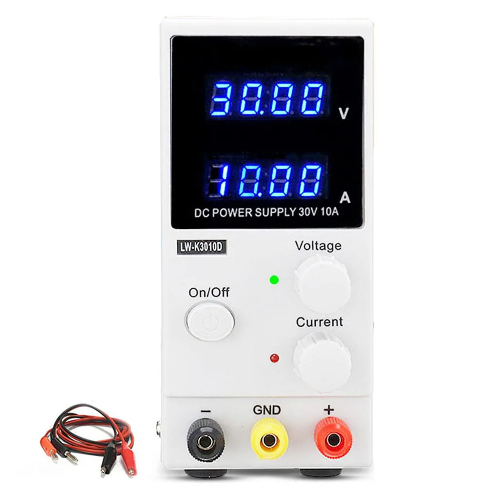 

1PCS 3010D DC Power Supply Adjustable 4-Digit Display Charging 30V 10A Switch Laboratory Voltage Regulator
