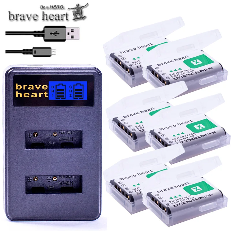 6x bateria NP BX1 NPBX1 NP-BX1 Батарея+ ЖК-дисплей зарядное устройство для sony детали sony Cyber-shot RX1 RX100 AS100V WX300 H400 AS200V CX240 PJ275 PJ440