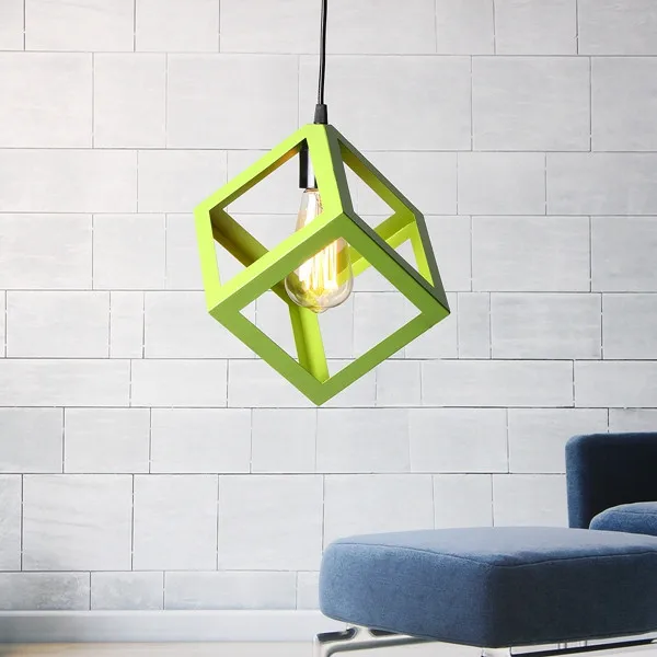Modern E27 Metal Cube Ceiling Pendant Light Chandelier Fixtures Lamp Bar Hotel Restaurant