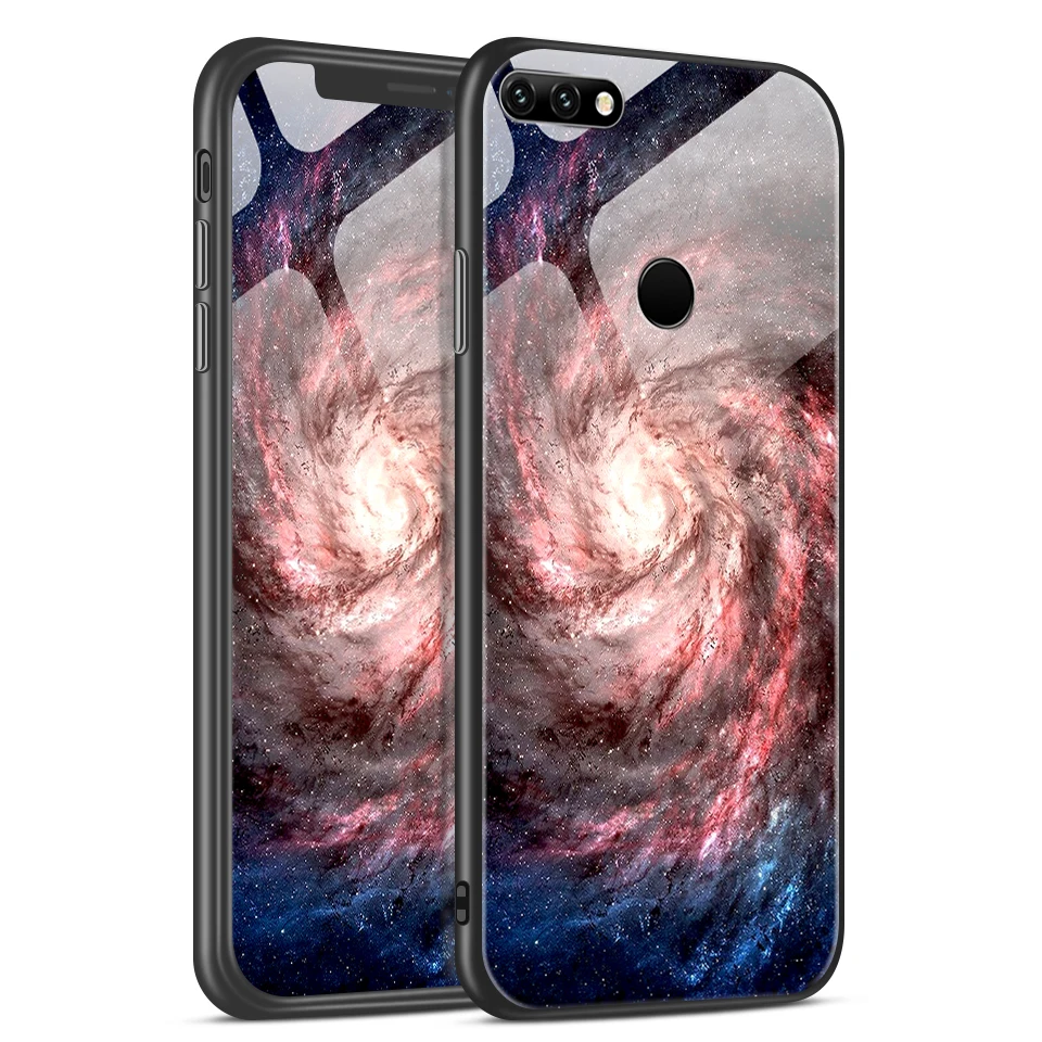 W367 Для huawei Y7 Prime /Enjoy8 Роскошный чехол из закаленного стекла для huawei Enjoy 9/9 S Модный противоударный защитный чехол для телефона - Цвет: W367