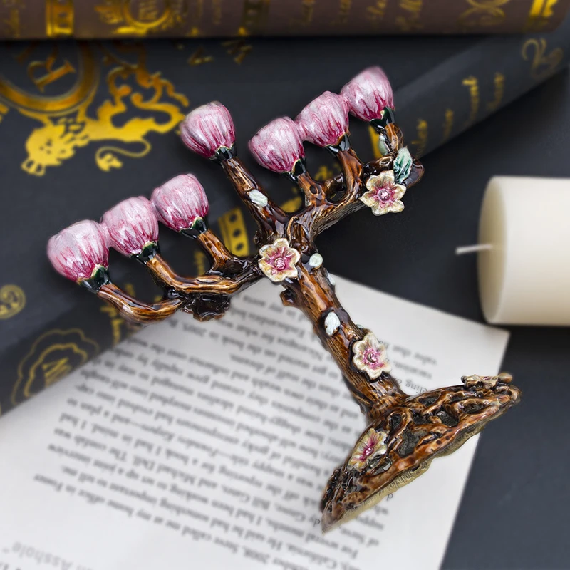 H&D 7 Branch Jewish Menorah Tree of Flowers Antique Hanukkah Menorah Collectible Chanukiah Candlestick Holder Jerusalem Gift