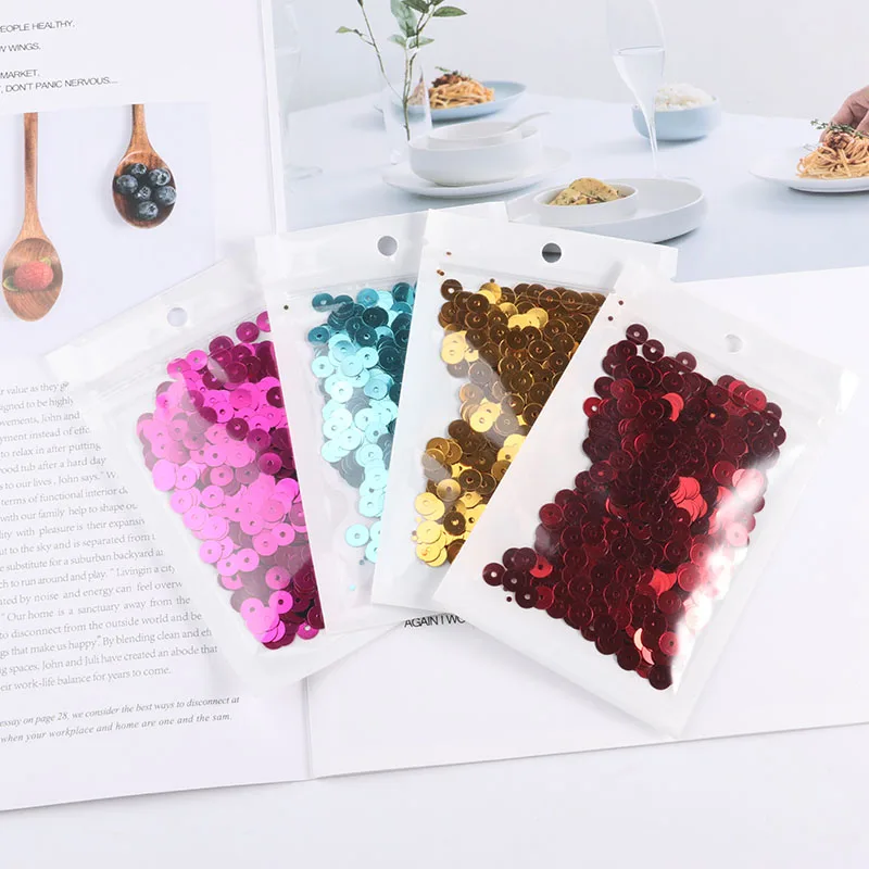 Sequins Accessories 720Pcs/Pack 6mm Sequin Silver-Based Flat Round Loose Paillettes Sewing Wedding craft Women Garments DIY sequins for crafts sequin embroidery accessories sequin sewing accessories