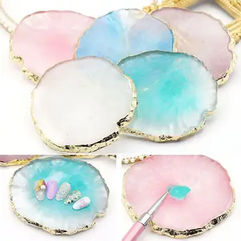 

Resin Jewelry Display Board Nail Palette Natural Multicolor Agate Painted Manicure Tool Палитра для ногтей Чехол 쥬얼리 디스플레이