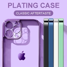 Luxus Überzug Rahmen Klar Weichen TPU Fall Für iPhone 11 12 Pro Max Mini Transparente Abdeckung