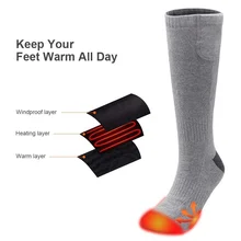 Мужские зимние носки из углеродного волокна с грелками для ног, походов, кемпинга, рыбалки