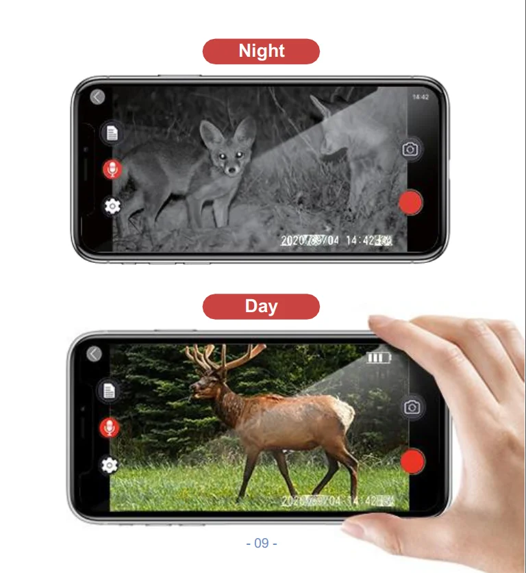 Câmeras de Caça Vigilância sem Fio Wifi Bluetooth Controle Wifi900 1080p Visão Noturna Vida Selvagem Foto Armadilhas Registro 940nm App 6 Cheap Câmeras de caça