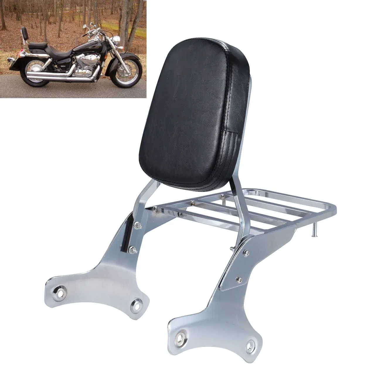 

Samger Motorcycle Backrest Sissy Bar With Luggage Rack Chrome For Honda Shadow Vlx 600 1999-2007